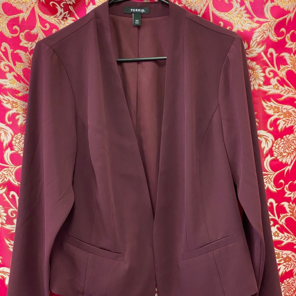 Torrid Wine Ponte Blazer 00